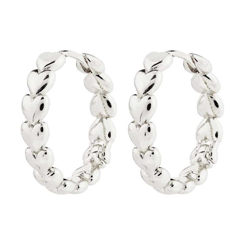 Pilgrim Maeve Recycled Hoop Earrings - Silver Plated image number 0